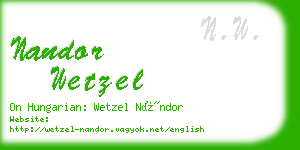 nandor wetzel business card